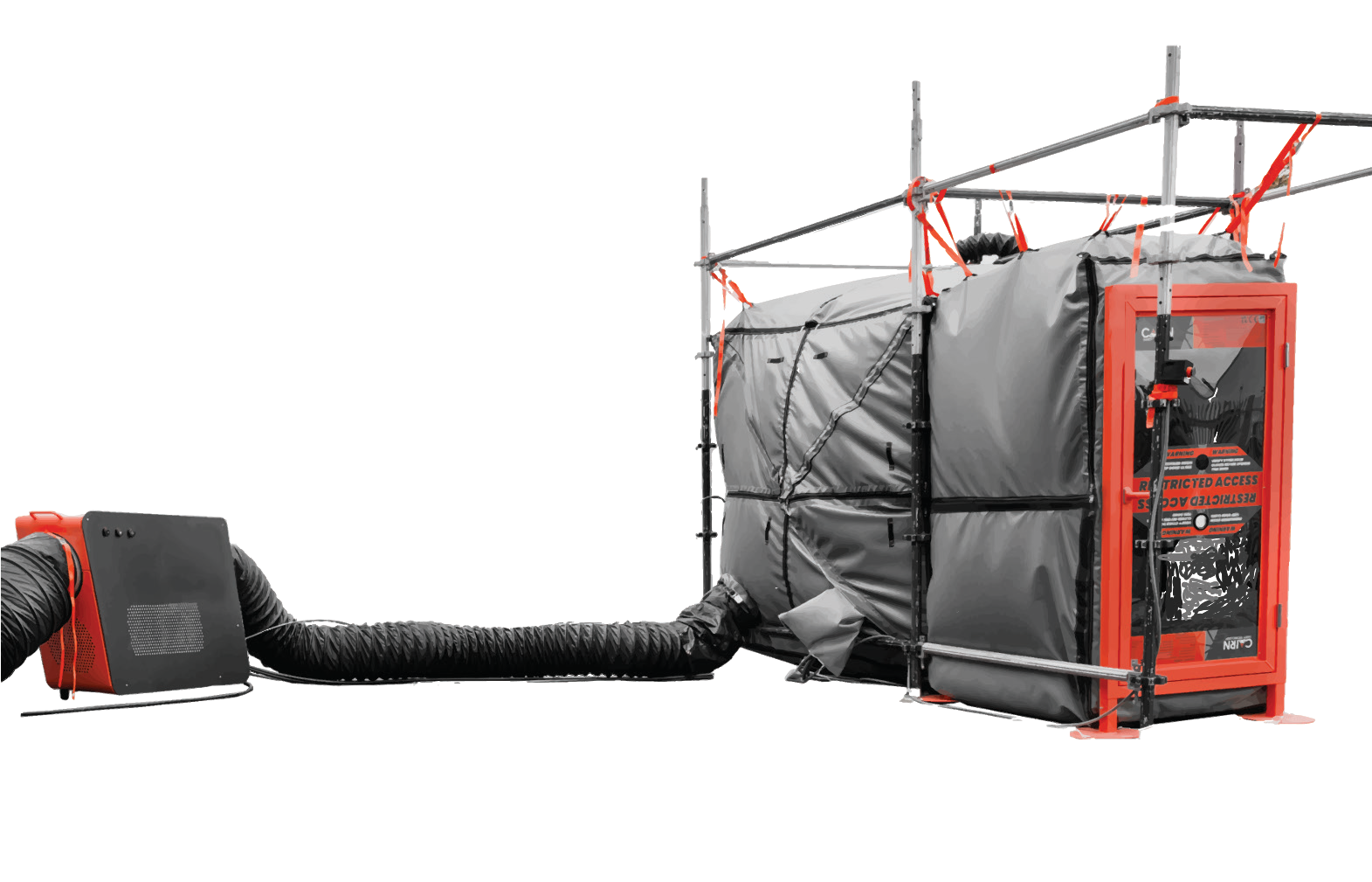 Cocoon pressurised habitat with control system and ventilation ducting