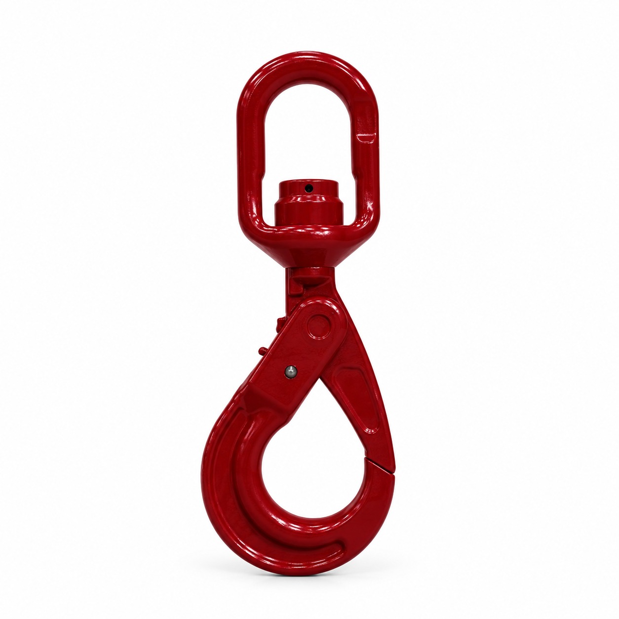 Representative deep candy apple red grade 100 eye swivel self locking hook (ball bearing)