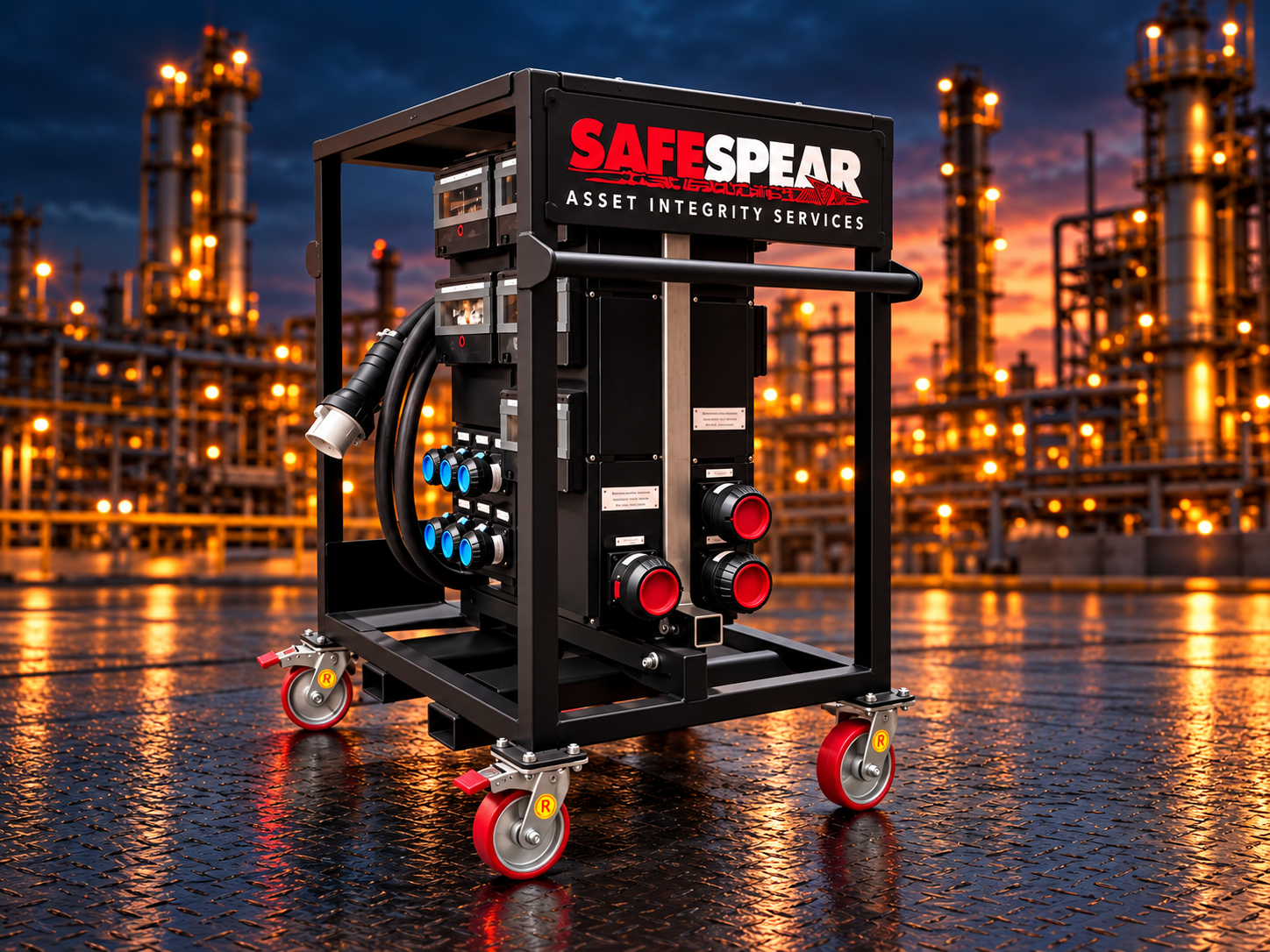 Safespear temporary power distribution board showcase illustration
